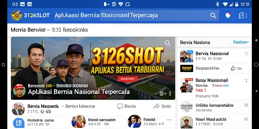 Antarmuka aplikasi 3126SLOT yang menampilkan berita nasional terkini.