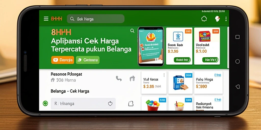 Antarmuka pengguna 8HHH untuk cek harga produk.