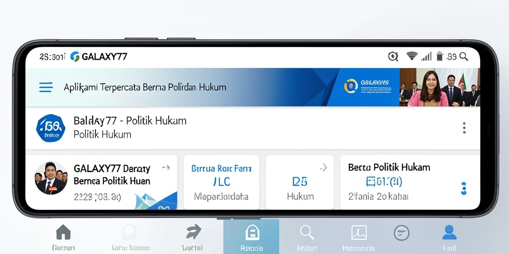 Tampilan antarmuka aplikasi GALAXY77 yang informatif dan menarik.
