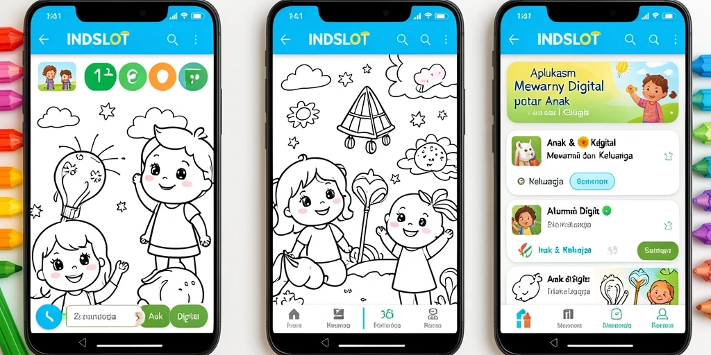 Screenshot INDSLOT menampilkan antarmuka yang ceria dan mudah digunakan untuk mewarnai.