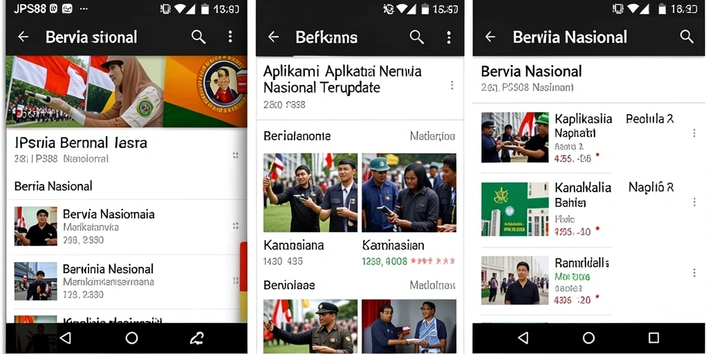 Screenshot antarmuka JPS88 menampilkan berita nasional terkini.
