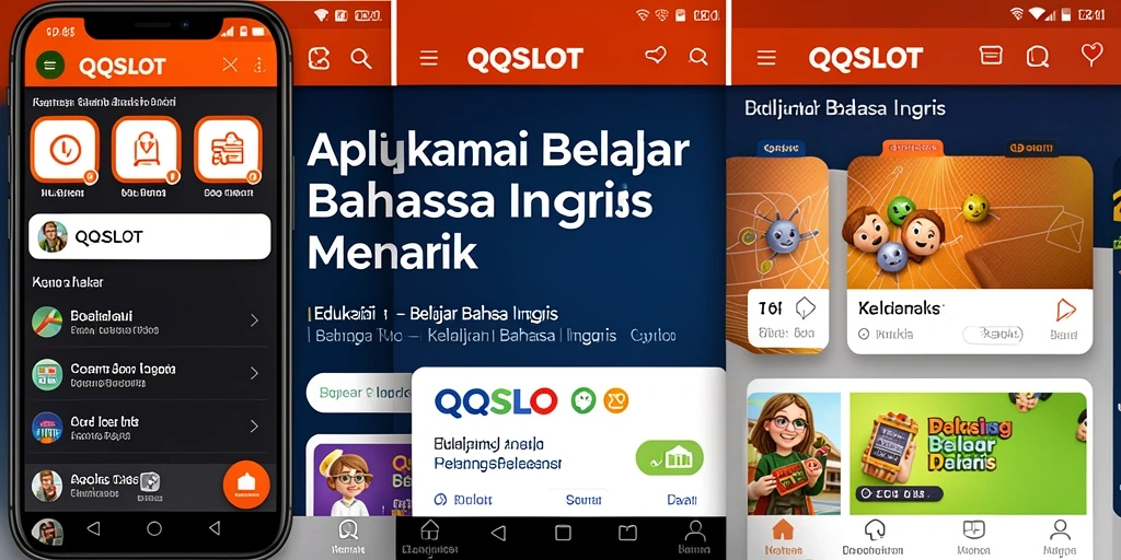 Tampilan antarmuka aplikasi Belajar Bahasa Inggris yang interaktif.