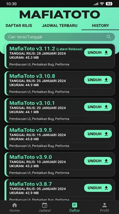 Tampilan riwayat versi mafiatoto